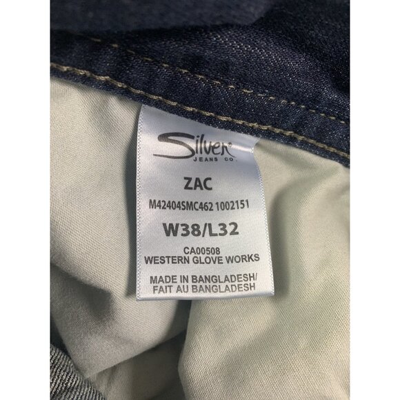 SILVER JEANS Zac Mens Regular Fit Bootcut Jeans Size 38x30 Blue - Picture 6 of 8